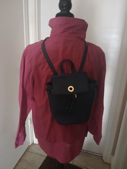 Small New Mini Blue Backpack with Gold Hardware