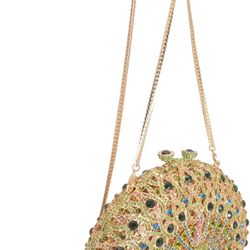 Peacock Crystal Clutch Shoulder Chain