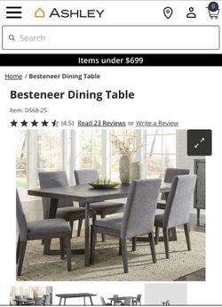 Bestineer Dining Table and 6 chairs (Ashley Furniture Table