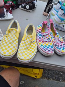Girls sneakers, two pairs, five dollars each. Size two point five youth