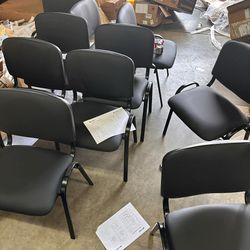 （$35 each）Conference Chair with Ergonomic Upholstered Seat, Protective Foot Pad, Elegant and Stackable Design