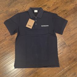 Navy Blue Burberry Polo Shirt 