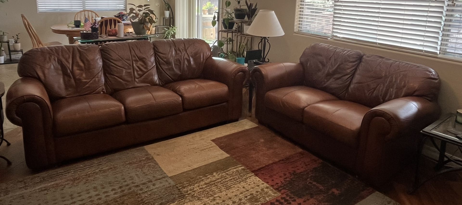Leather Couch and Loveseat 