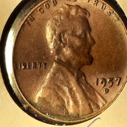 ☆1957~D~1c~penny~ Meant error☆