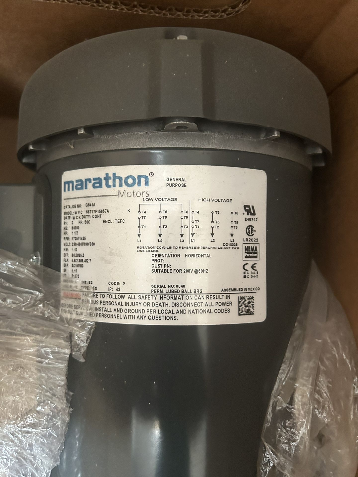 Marathon 1.5HP Motor
