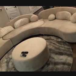 Cream Sectional Couch Sofa 