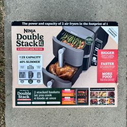 Ninja DoubleStack XL 10qt, 6-in-1, 2-Basket Air Fryer, Space Saving Design