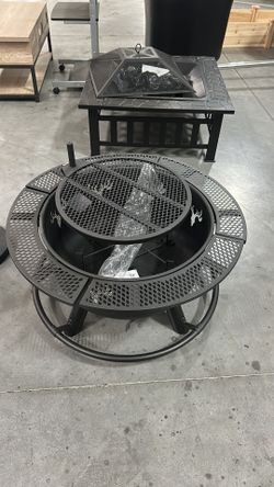 Wood burning steel fire pit