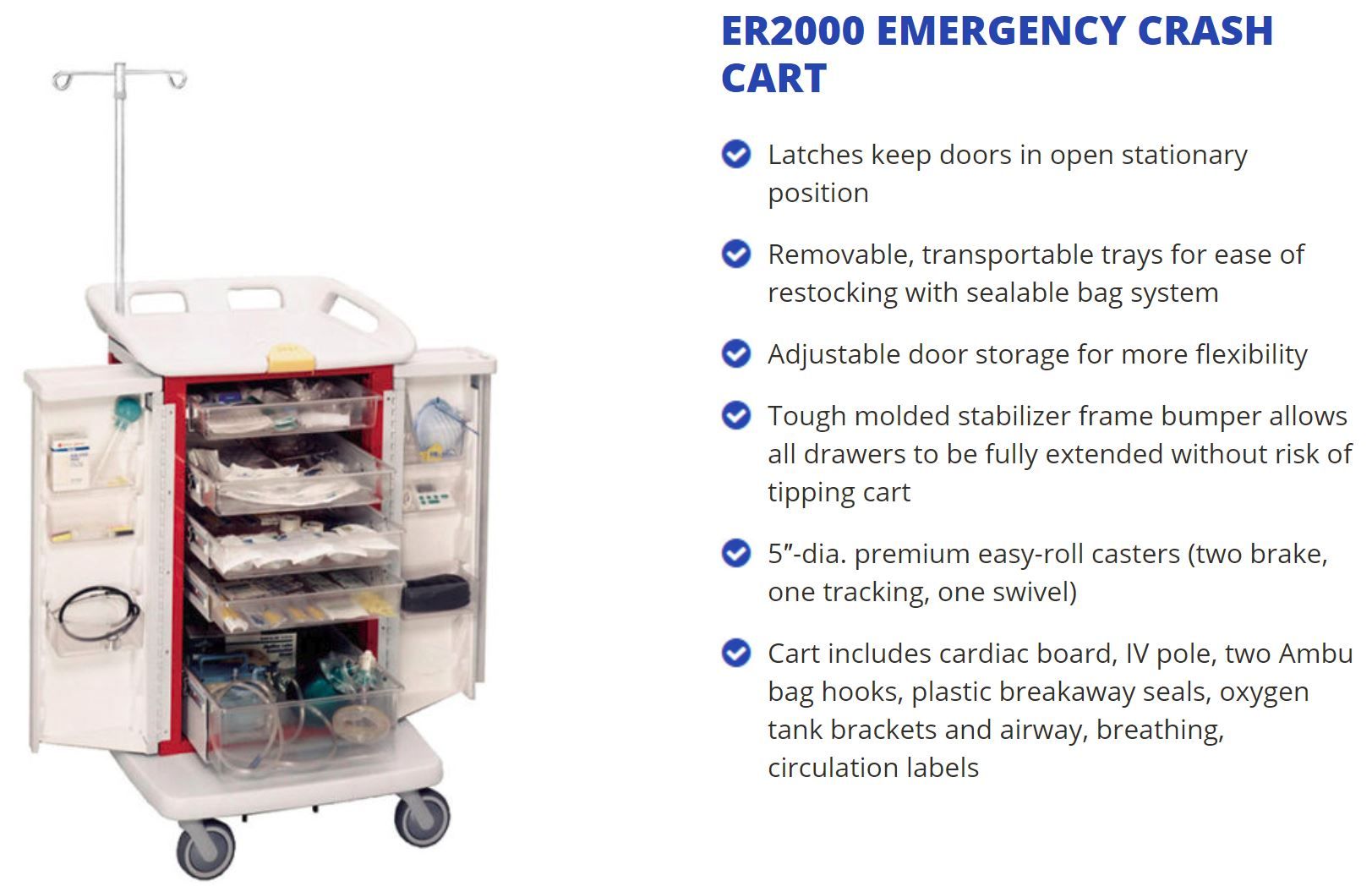 Medical Hospital Surgical Crash Carts Veterinary Tool Chest OR ER