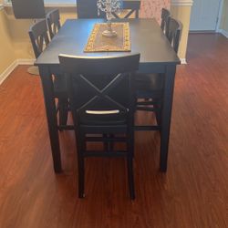 Wood Table With 6 Chairs Extend 