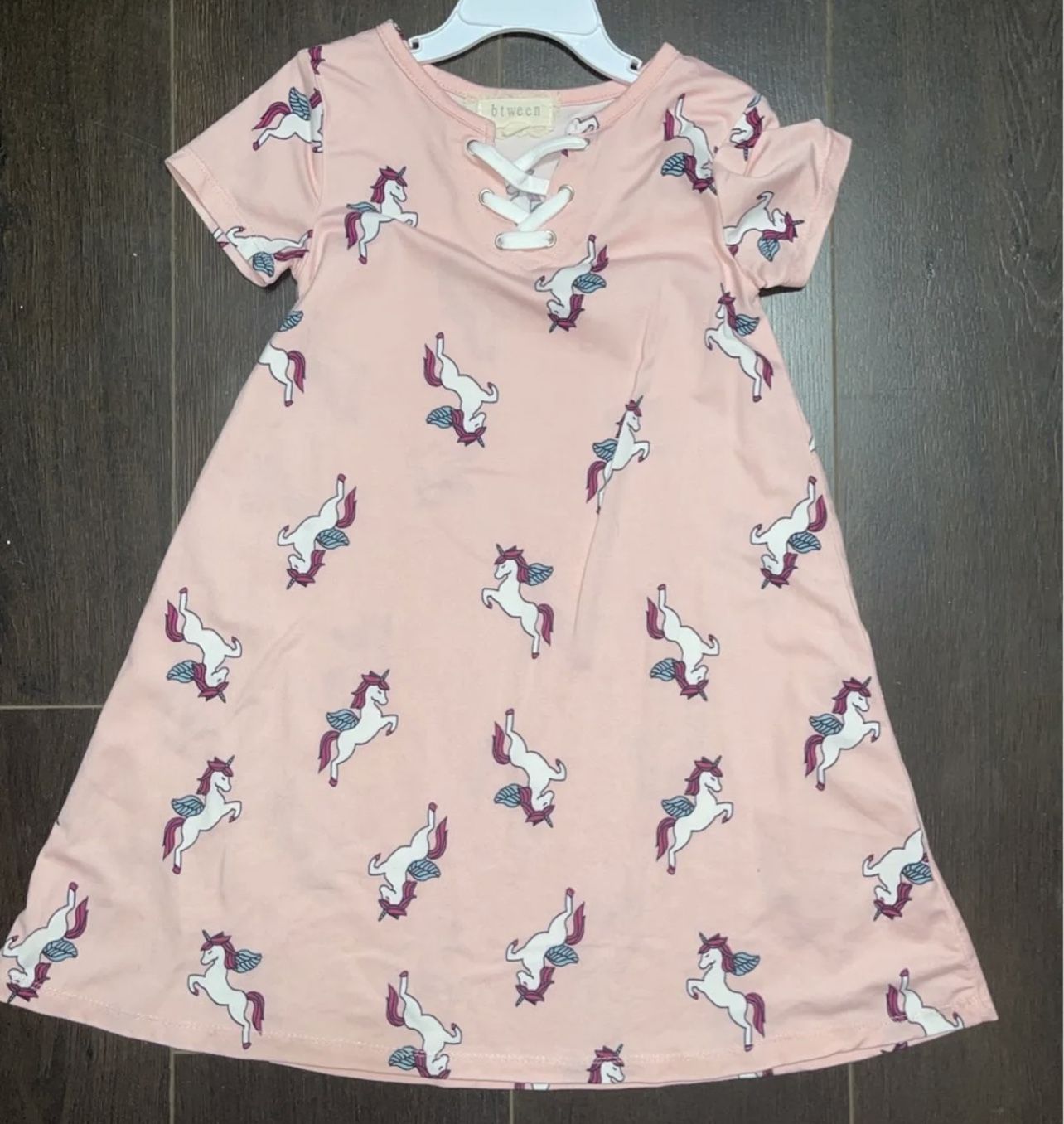 Girls pink unicorn Dress