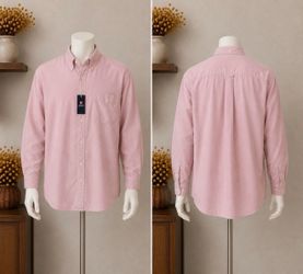 Chaps Oxford Cotton Button Down Shirt Solid Pink Pastel Preppy Men's Size XL