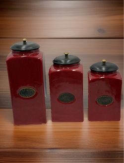 Rustic Brick Red 3Piece Canister Set- Pier 1