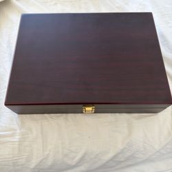 Cigar Humidor Gift Set – Cherry Wood Box w/ Accessories (New)