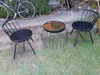 Table and two chairs