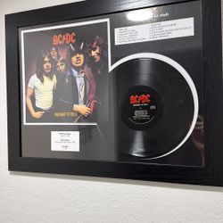 AC/DC Vinyl Record Framed 