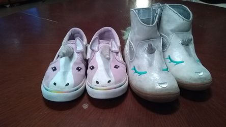 Little girls size 9 unicorn shoes and boots