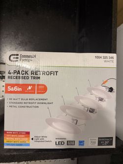 Commercial Electric CE 5/6 in. 5CCT selectable Recessed Retrofit Trim California 4-Pack