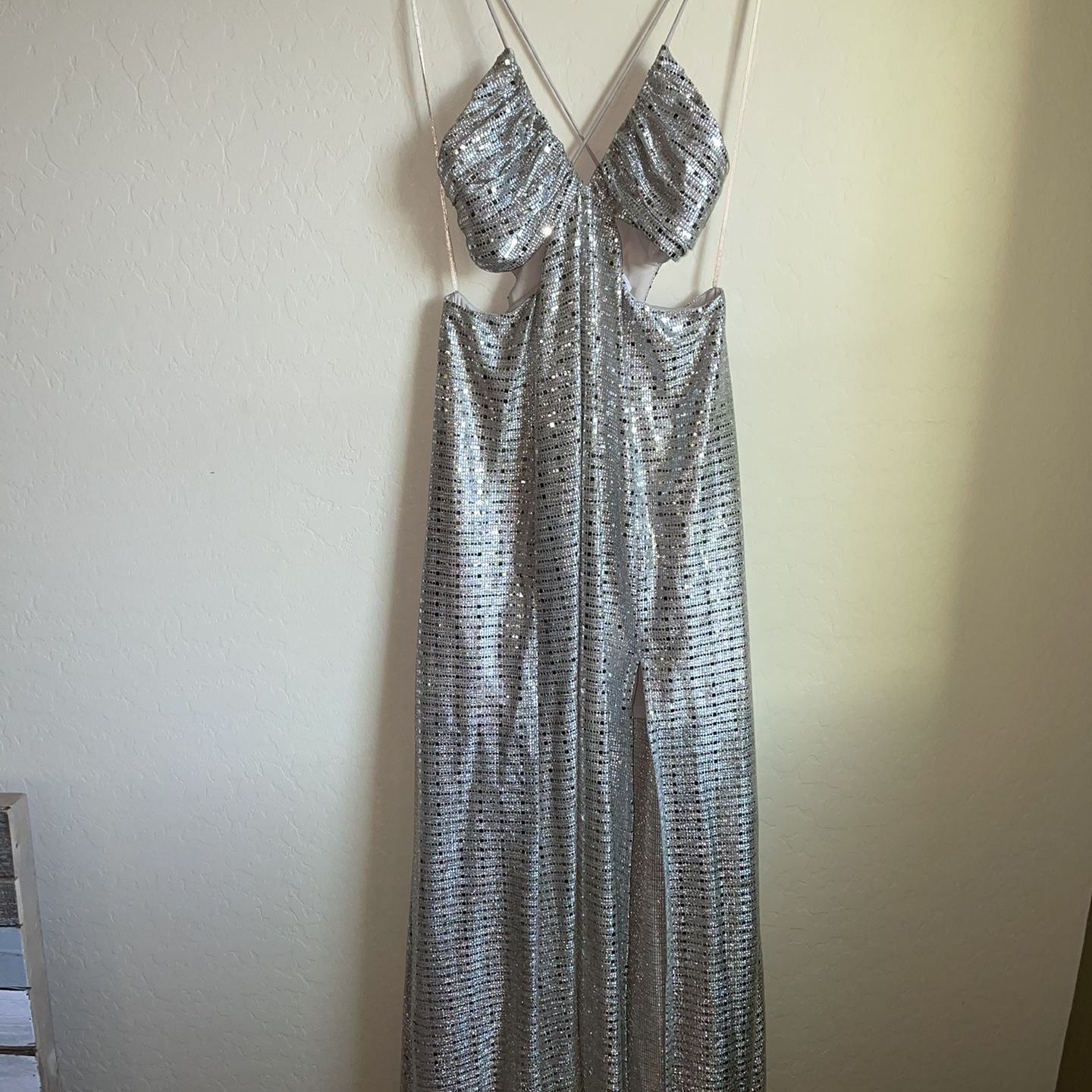 Women’s Topshop Silver Sequin Maxi Dress