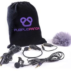 Purple Panda Lavalier Microphone Clip On Mic. Complete, Like New Condition