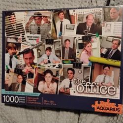 THE OFFICE 1000 piece pc collage PUZZLE Jigsaw aquarius 20X28" NEW SEALED Steve Carrell 