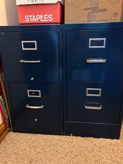Filing Cabinets, 2-Dr, Royal/Navy Blue