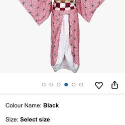 Anime Ghost Slayer Blade Nezuko Cosplay Costume Stove Gate Nezuko Suit Women Long Kimono Cardigan