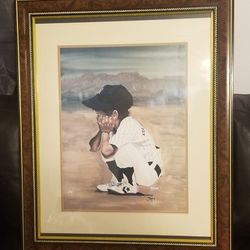 Rare Autographed Tom McKinney Little Leaguer Framed Print 