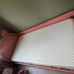 Kids upholstered bed and mattress