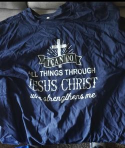 Navy Blue Christian Graphic T-Shirt