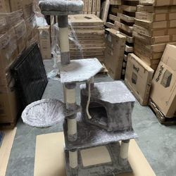 60 inch high cat tree , light gray