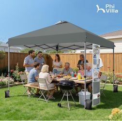 *NEW* PHI VILLA 10x10 Pop Up Canopy Tent, One Push Easy Set Instant Shade Tents