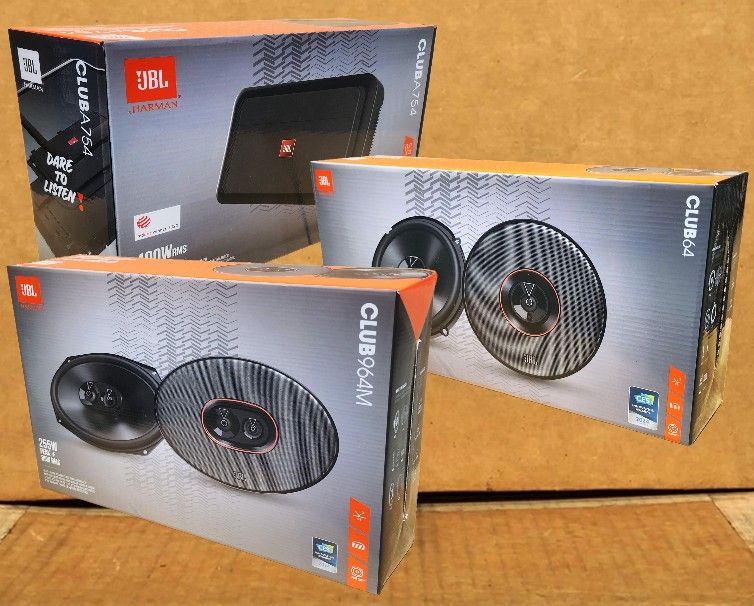 JBL Club Series 4 Ch Power Amplifier 6 1/2" 2-Way & 6x9" 3-Way Coaxial Speakers 435 Watts Package 🚨 Payment Options Available 🚨No Credit Needed 🚨 