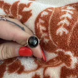 Sterling Silver Black Stone Ring 