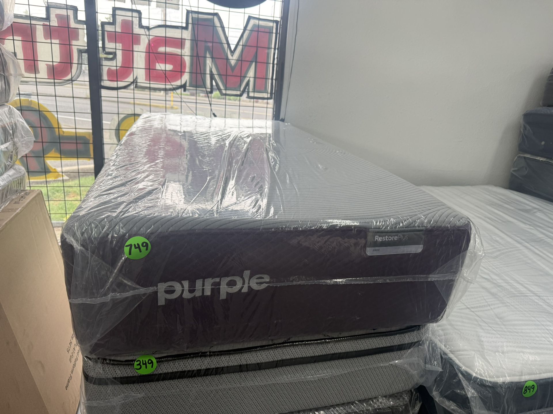 TWIN XL PURPLE RESTORE MATTRESS & BOX SPRING BED SET