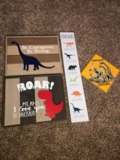 Assorted children's paintings dinosaurs