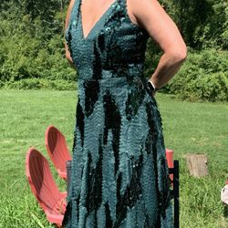 Dress the Population Green Sequins Dress Large