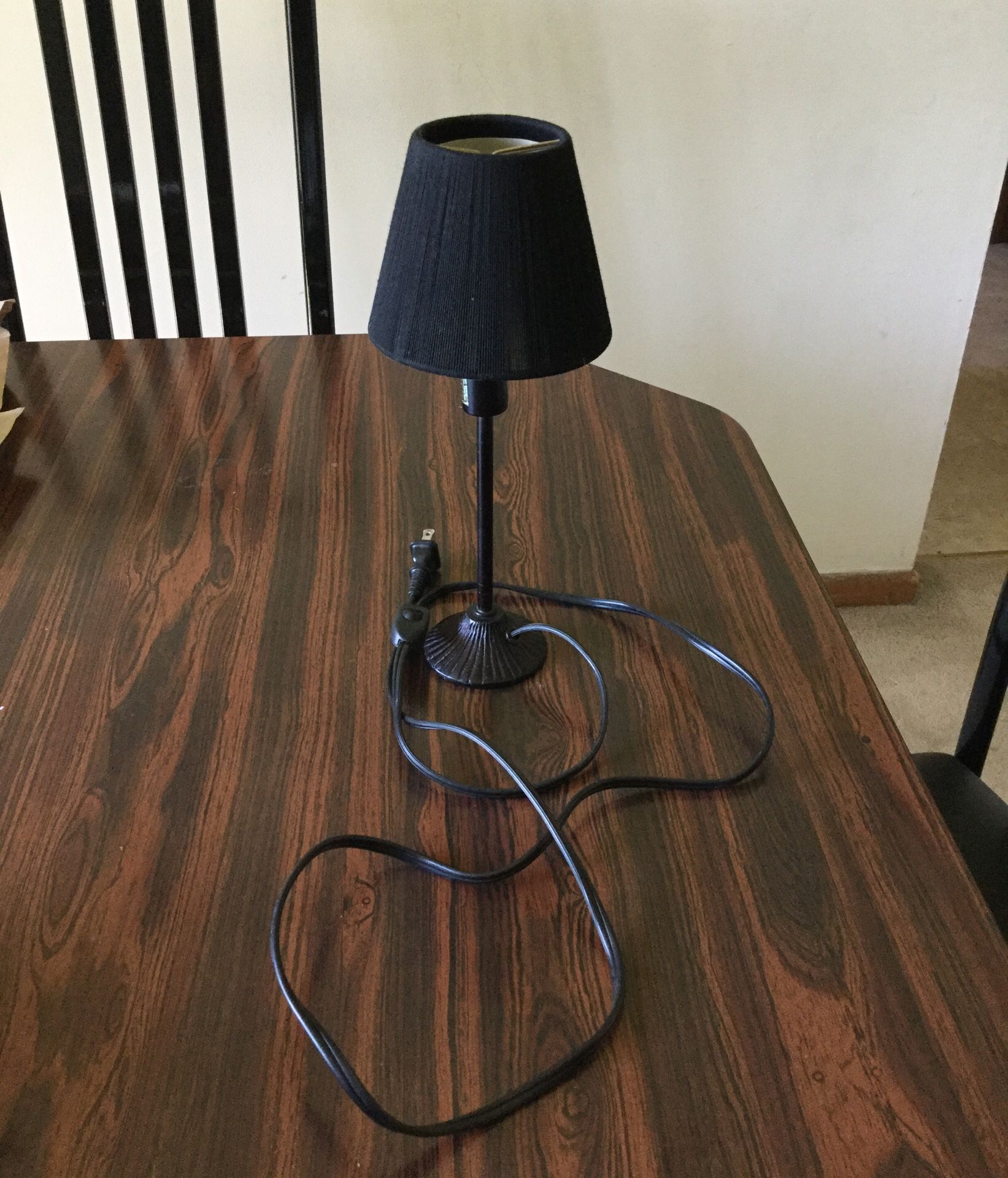 Black metal base desk lamp