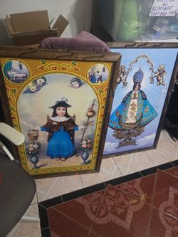 Cuadros Del Santo Niño Y La Virgen 
