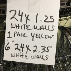 24x1.25 Tires 24x2.35 Whitewall  Stretch Bikes