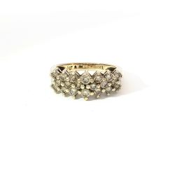 Ladies 1ctw Diamond Cocktail 10k Yellow Gold Ring Size 7 11057343