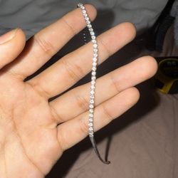 Gld Diamond Tennis Chain White Gold