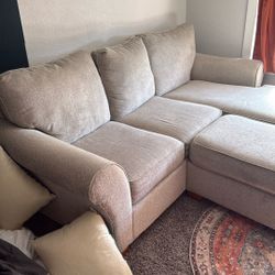 Chaise Lounge 3-seater Couch With Ottoman 