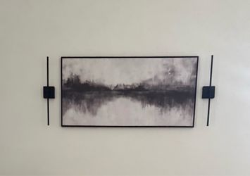 Large Abstract Canvas Wall Art Black and Grey Art Pictures for Wall Decor 29"x58" Artwork Decoration