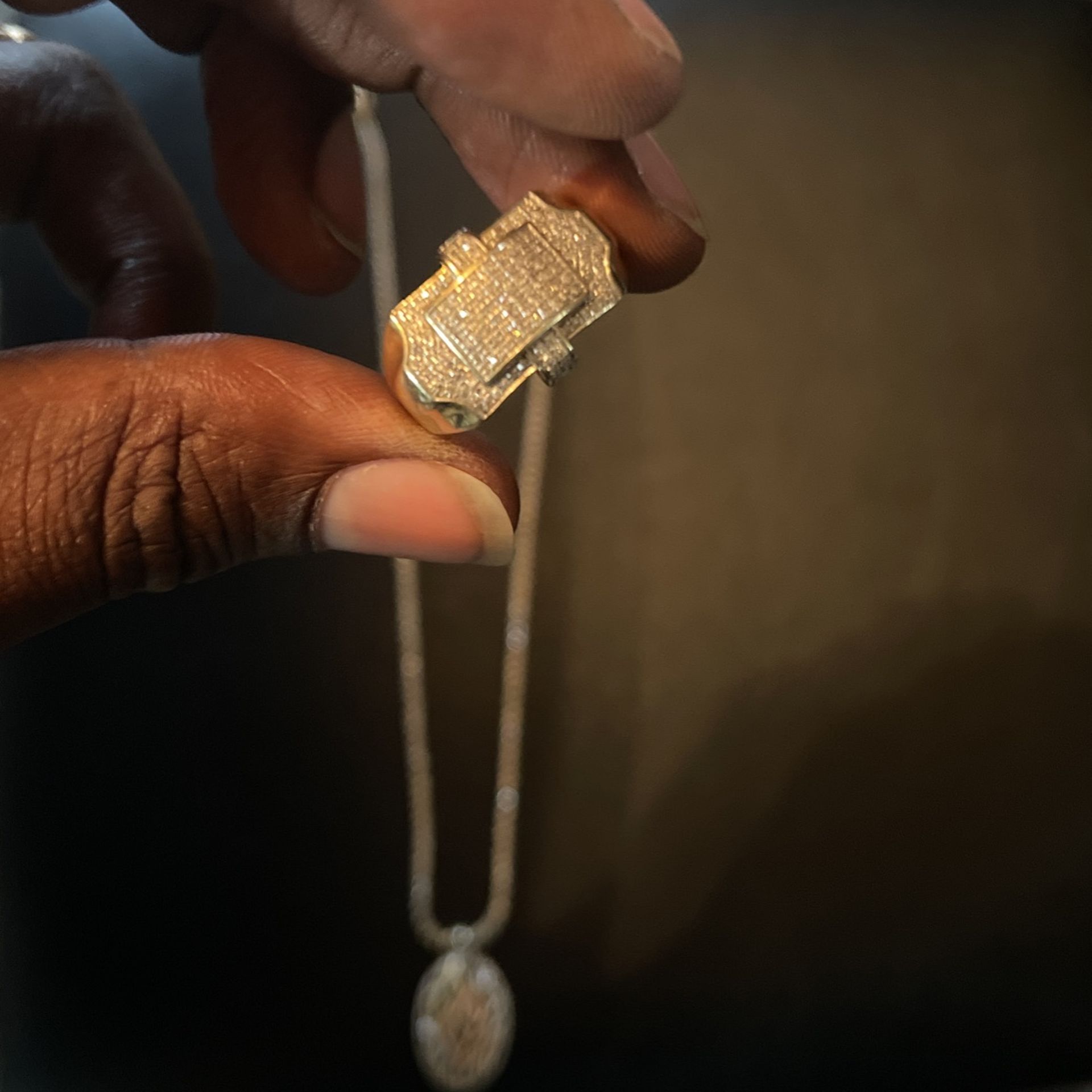 Diamond Tennis Necklace With Pendant 3,000 Without Pendant 2,300 The Ring 600. Or We Can Make A Deal. Or Best Offer. Won’t Respond To Bullshit 💯✌🏾