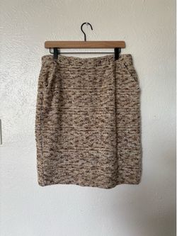 ST. JOHN women’s beige & brown sheath skirt size 14