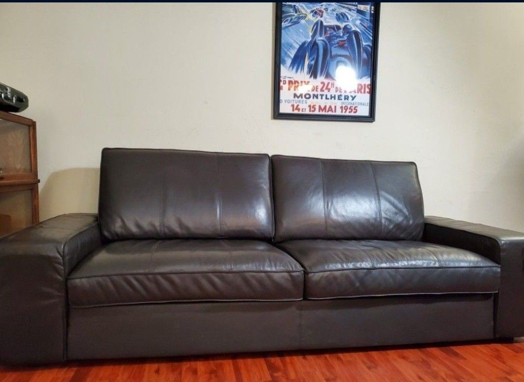 Ikea Kivik Leather Couch, Free Delivery! $425 Obo!