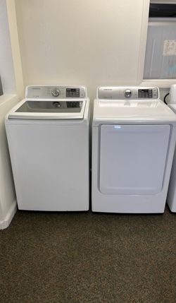 Samsung Top Load Washer + Electric Dryer Set – Sensor Dry, Glass Lid