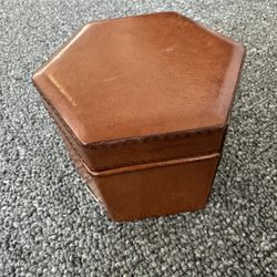 LEATHER HEXAGONAL TRINKET BOX