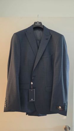 PACO ROMANO Men's Blue 3 Piece Slim Fit Wool Suit Single Breasted Size 54.